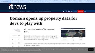 Domain opens up property data for devs to play with - Software - iTnews