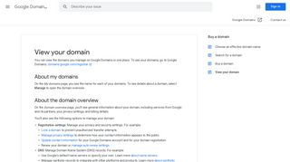 View your domain - Google Domains Help - Google Support