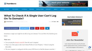 What To Check If A Single User Can't Log On To Domain? - TechGenix