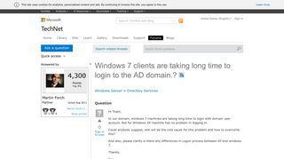 Windows 7 clients are taking long time to login to the AD domain ...
