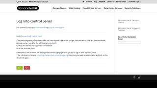 Log into your Control Panel - Domaincheck