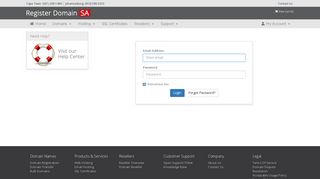 My Account - Register Domain .co.za