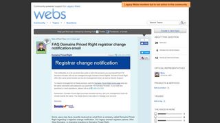 FAQ Domains Priced Right registrar change notification email - Get ...