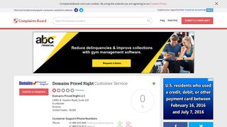Domains Priced Right Customer Service, Complaints and Reviews