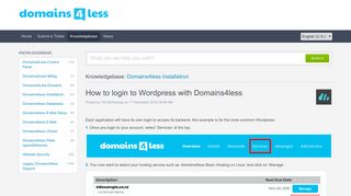 How to login to Wordpress with Domains4less - Powered by Kayako ...