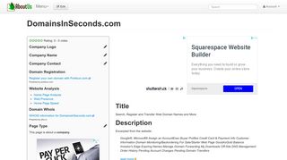 DomainsInSeconds.com - AboutUs