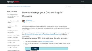 How to change your DNS settings in Domainz – Rocketspark