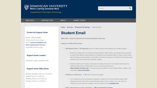 Student Email - DUIT - Dominican University