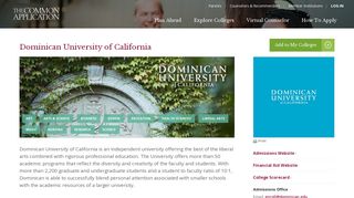 Dominican University of California | The Common Application