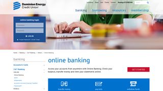 Online Banking | Credit Union Online Banking | Dominion Energy CU