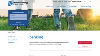 Banking | Credit Union Banking Services | Dominion Energy CU