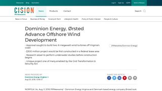 Dominion Energy, Ørsted Advance Offshore Wind Development