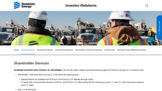 Dominion Energy - Stock Information - Shareholder Services