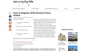 How to Register With Dominos Pizza Online | Our Everyday Life
