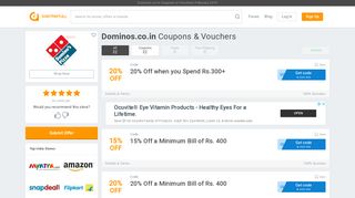 50% Off Dominos.co.in Coupons & Vouchers for January 2019