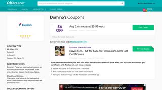 $6 off Domino's Coupons & Specials (Feb. 2019) - Offers.com
