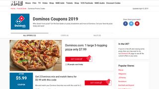 Dominos Coupons & Promo Codes for February 2019 - Valid ...