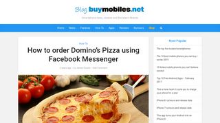 How to order Domino's Pizza using Facebook Messenger