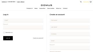 Log in / Sign up - Domus