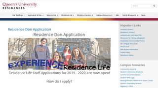 Residence Don Application : Residences