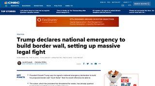 Trump signs bill to avoid shutdown, declares national emergency