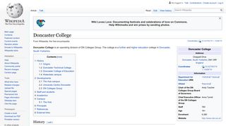 Doncaster College - Wikipedia