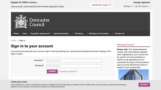 Sign in - Doncaster Council Jobs
