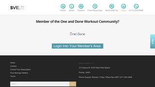 One and Done Member Login | Svelte Training