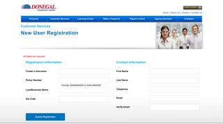 New User Registration | Donegal Insurance Group