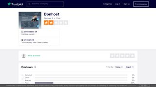 Donhost Reviews | Read Customer Service Reviews of donhost.co.uk