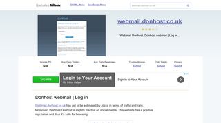 Webmail.donhost.co.uk website. Donhost webmail | Log in.
