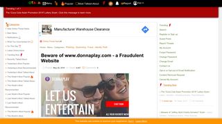 Beware of www.donnaplay.com - a Fraudulent Website
