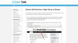 Donor Self Service - Donor Tools
