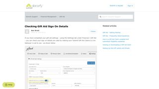 Checking Gift Aid Sign On Details – Donorfy Support