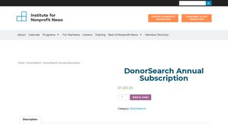 DonorSearch Annual Subscription | Institute for Nonprofit News