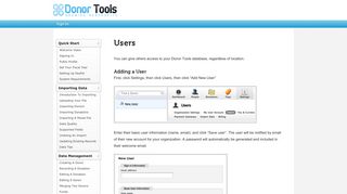 Users - Donor Tools