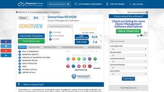 DonorView Reviews: Overview, Pricing and Features