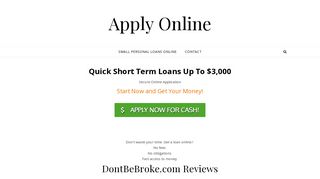 DontBeBroke.com Reviews - Apply Online