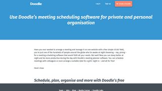 Better organisation with Doodle's meeting scheduling software