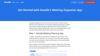 Get Started with Doodle's Meeting Organizer App | Doodle