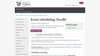 Event scheduling: Doodle - IT Services, The University of York