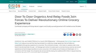 Door To Door Organics And Relay Foods Join Forces To Deliver ...