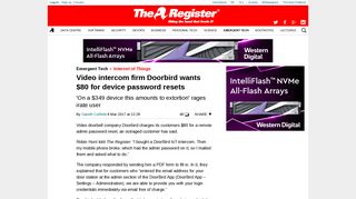 Video intercom firm Doorbird wants $80 for device password resets ...