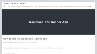 Download the Dasher app — DoorDash Help Center