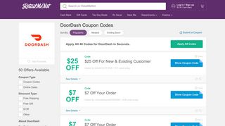 $7 Off DoorDash Promo Codes, Coupons - March 2019 - RetailMeNot