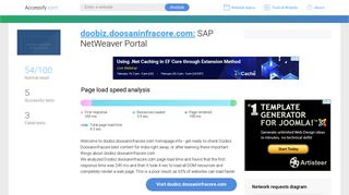 Access doobiz.doosaninfracore.com. SAP NetWeaver Portal