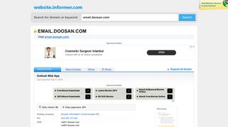 email.doosan.com at WI. Outlook Web App - Website Informer
