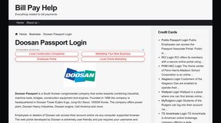 Doosan Passport Login - Bill Pay Help