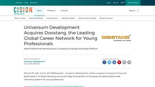 Universum Development Acquires Doostang, the Leading Global ...