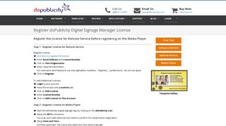 Digital Signage Manager License - Register with doPublicity
